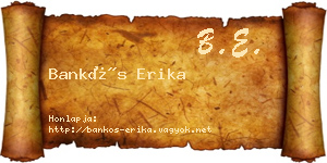 Bankós Erika névjegykártya